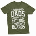 thumbnail image 1 of Mens Beard And Tattoo Birthday Gift Fathers Day Shirt Awesome Dad T-Shirt Tees (X-Large Military Green), 1 of 6