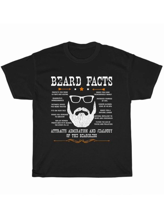 Mens Beard Facts Bearded Man Humor Design Beard Lover T-Shirt Unisex Gift, Vintage Birthday Gift