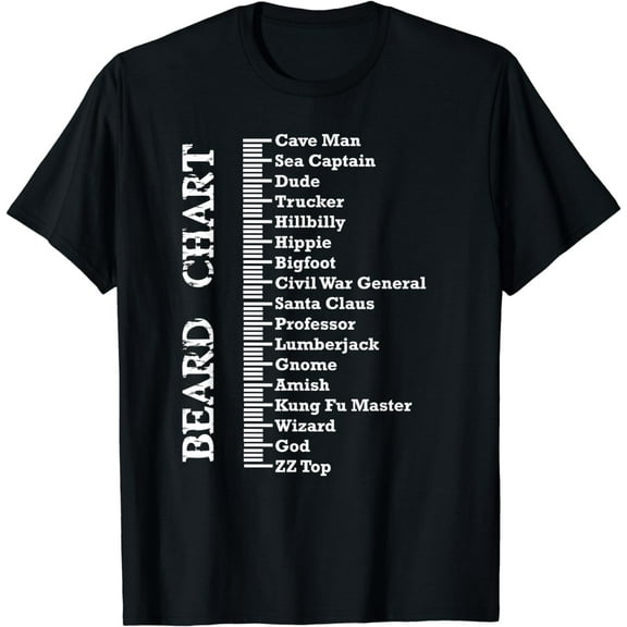 Mens Beard Measurement Chart Beard T-Shirt For Bearded Men
