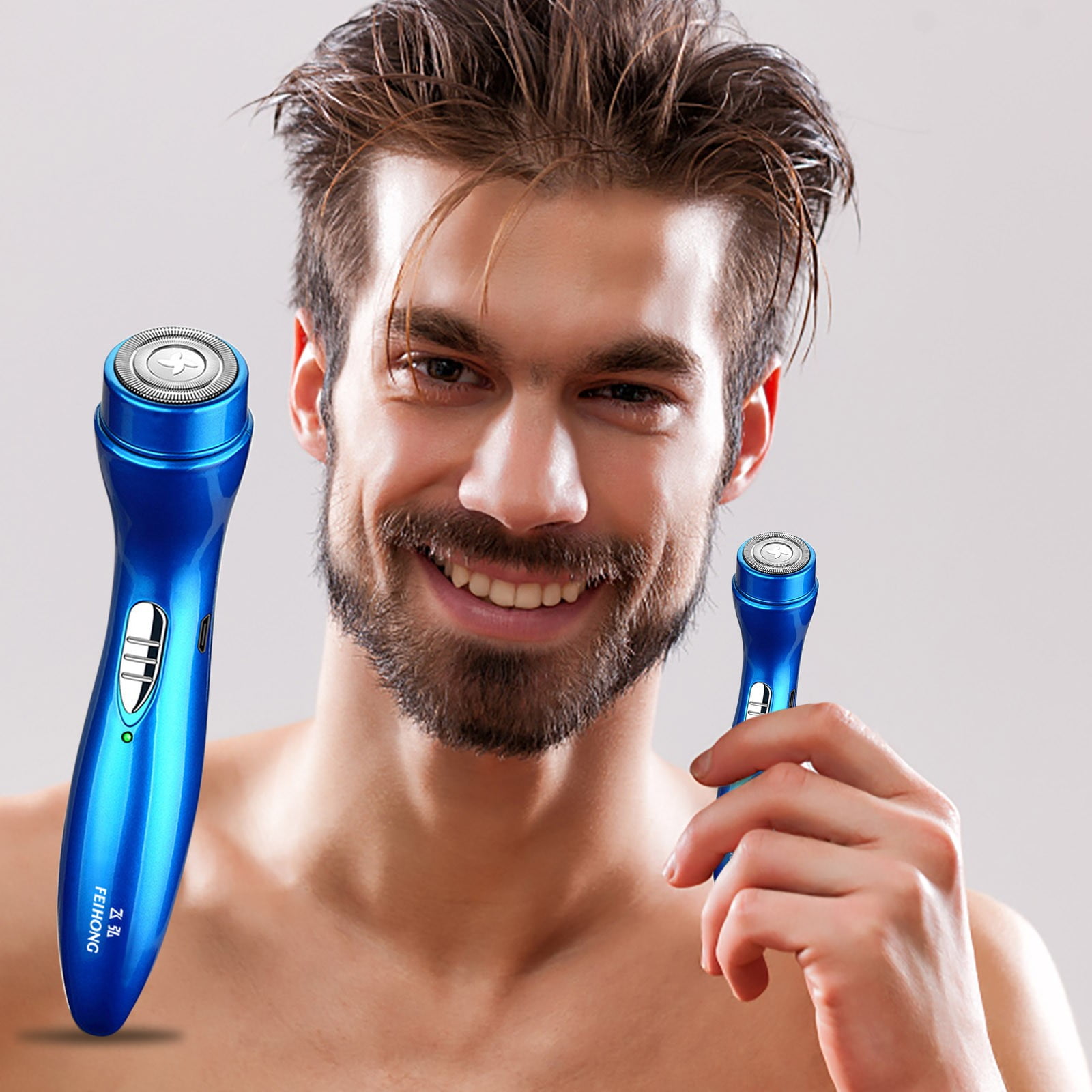 Mens Beard Trimmers Electric Cordless Rechargeable Beard Roller Shaving