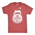 thumbnail image 1 of Mens Bearded and Jolly T Shirt Funny Santa Claus Beard Christmas Tee Graphic Tees, 1 of 7