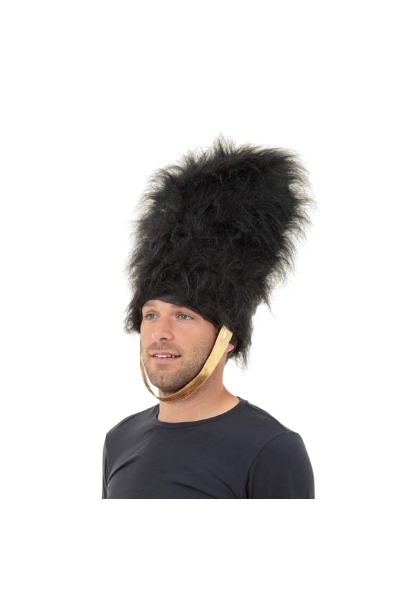 Mens Bearskin Hat Hats Male Halloween Costume One Size Adult Black Fancy Dress Party Book Week
