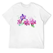 Mens Beautiful orchid tropical flower blossom T-Shirt White Medium