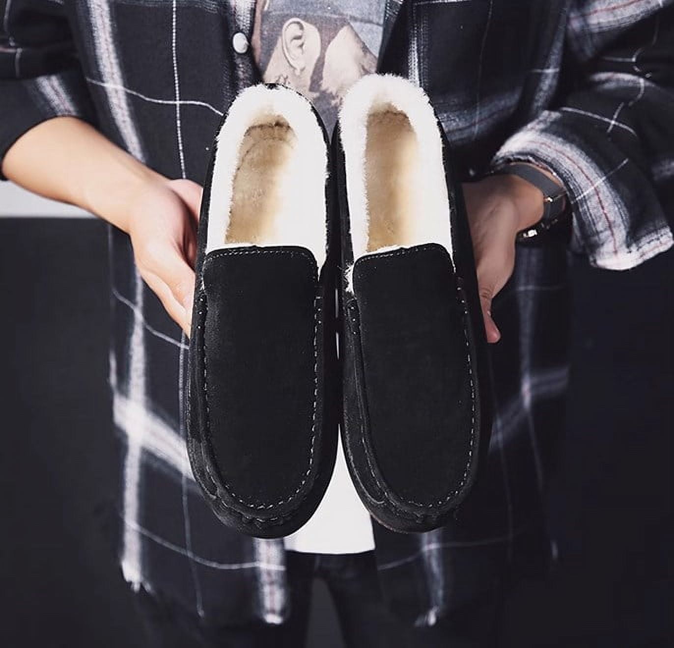 Mens Bedroom Shoes with Hard Sole Men House Slippers Indoor Outdoor