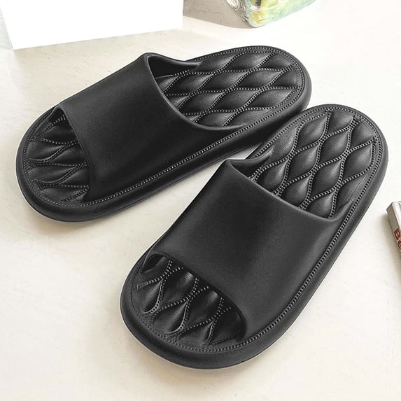 Mens Bedroom Slippers On Arch Support Bathroom with Cushioned Sole Comfortable Leisure Slide Home Open Toe Sandals for Men