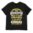 thumbnail image 1 of Mens Beekeeping If You See Me Running Apiarist Beekeeper T-Shirt Black, 1 of 5