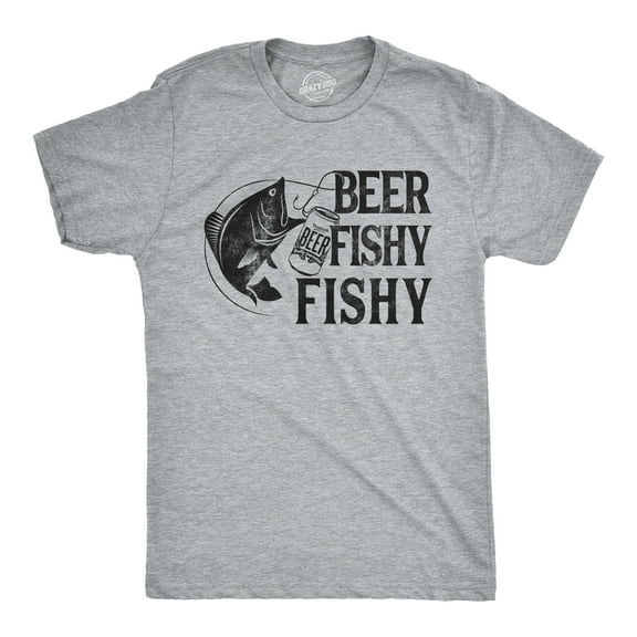Mens Beer Fishy Fishy T shirt Funny Fishing Drinking Hilarious Saying Novelty Graphic Tees