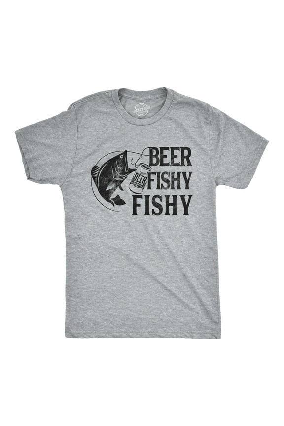 Mens Beer Fishy Fishy T shirt Funny Fishing Drinking Hilarious Saying Novelty Graphic Tees
