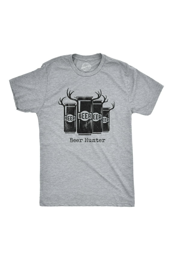 Mens Beer Hunter T Shirt Funny Sarcastic Drinking Deer Hunting Joke Novelty Tee for Guys Graphic Tees