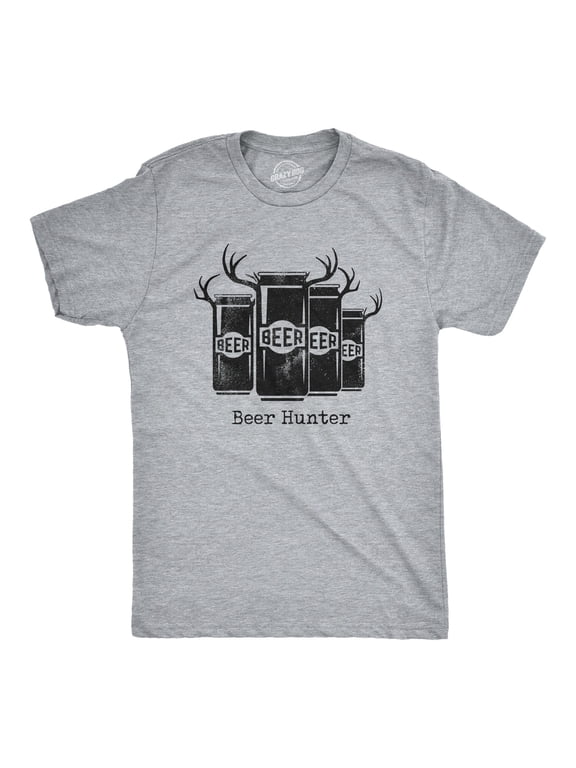 Mens Beer Hunter T Shirt Funny Sarcastic Drinking Deer Hunting Joke Novelty Tee for Guys Graphic Tees