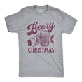 thumbnail image 1 of Mens Beery Christmas T Shirt Funny Holiday Xmas Beer Brew Graphic Tee Graphic Tees, 1 of 9