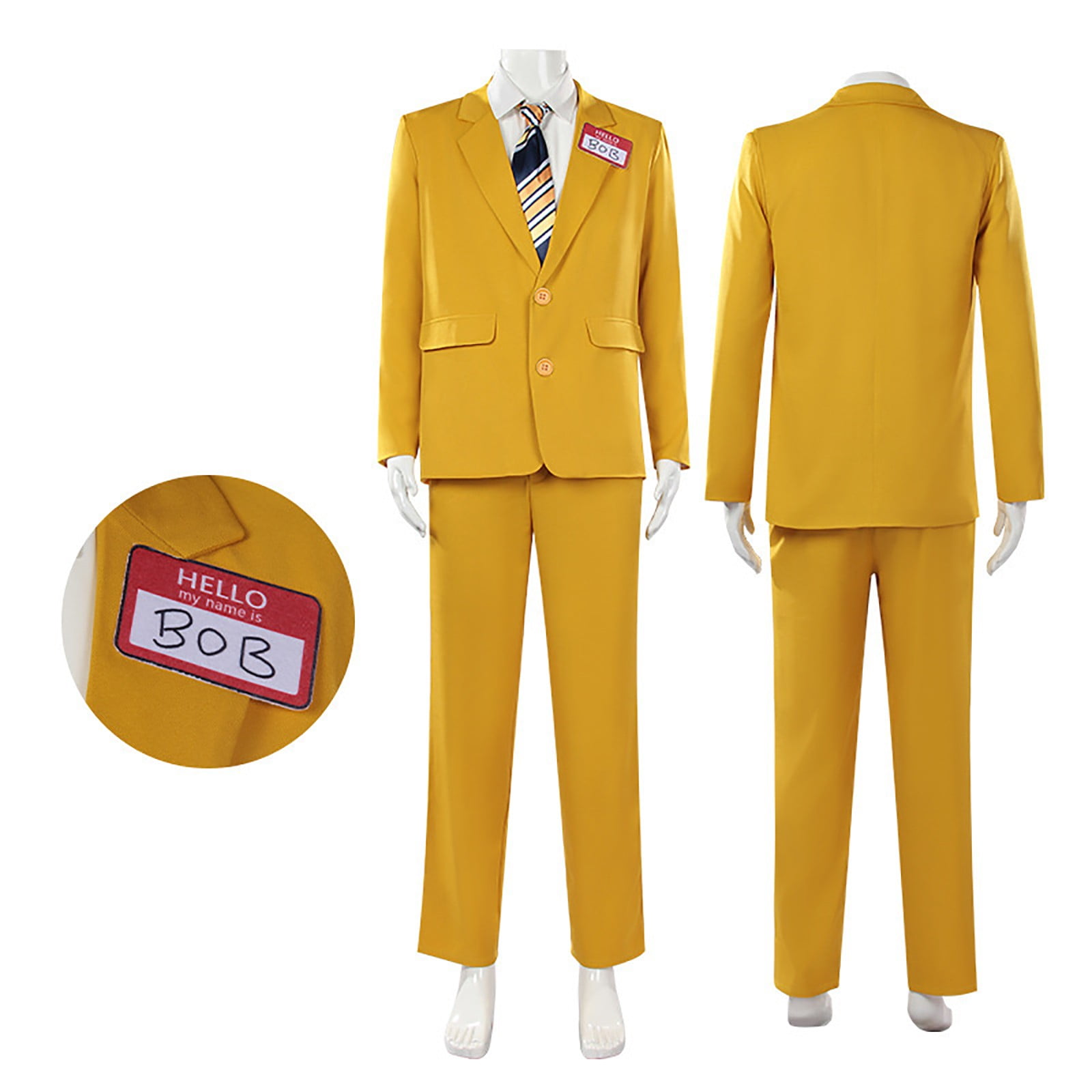 Mens Beetle Bob Costume Yellow Uniform Tuxedo Uniform with Mask