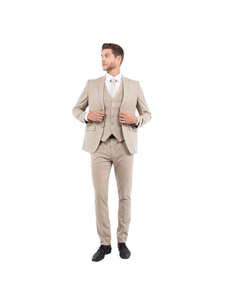 YYDGH On Clearance Men's Suits 3 Piece Slim Fit Suit Set,One Button Wedding  Business Tuxedo Solid Blazer Jacket Vest Pants(Navy,L)