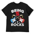 thumbnail image 1 of Mens Being 5 Rocks Guitar Five Years Boy Kids Funny 5th Birthday T-Shirt Black, 1 of 5