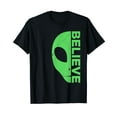 thumbnail image 1 of Mens Believe Alien Head Shirt - Cryptid UFO Abduction Tee, 1 of 5