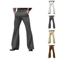 thumbnail image 1 of Mens Bell Bottom Pants 2026 Retro Casual Flared Trousers Dress Pants with Pockets 70s Disco Outfits, 1 of 8