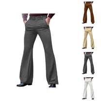 Mens Bell Bottom Pants 70s 2026 Casual Retro Flared Trousers Dress Pants with Pockets 70s Disco Outfits