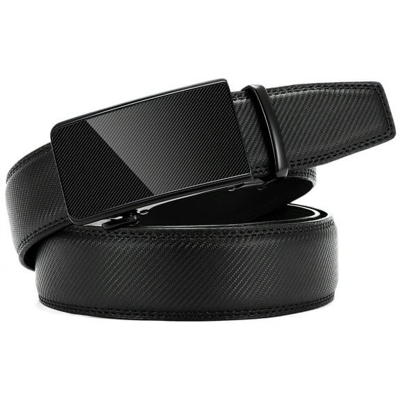 Mens Belt, Belt for Men Leather Ratchet Belt, Automatic Ratchet Buckle Slide& Customizable Fit, Mens Belt for Dress Casual Trim to Fit with Gift Box(35mm)