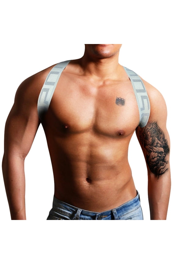 Mens Belt Corset Shoulder Girdle Bodybuilding Muscle Strap Party Trend Elastic Decorative Shoulder Strap Belts