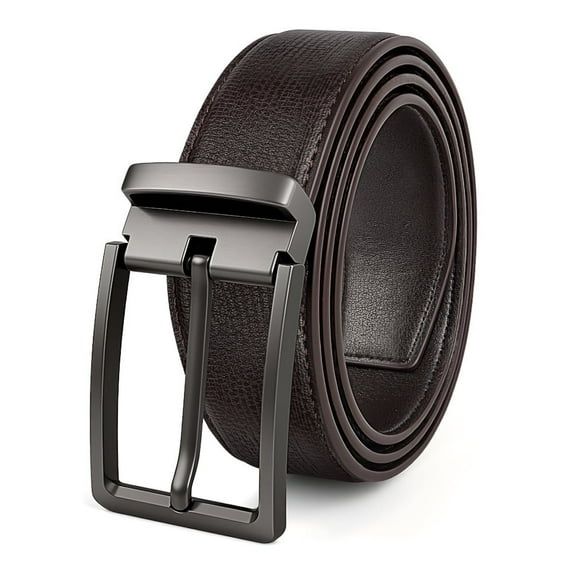 Mens Belt Leather Dress Casual Belt with Single Prong Buckle 1.5" Width Belts for Men Jeans, Coffee, X25015