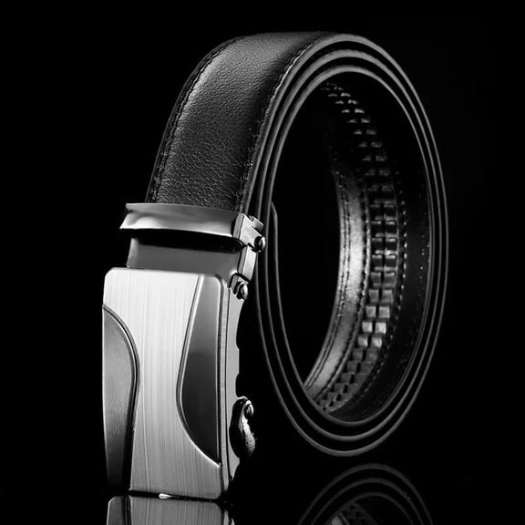 Mens Belt Leather Ratchet Belt For Men Dress and Casual with Adjustable Buckle, Trim to Fit