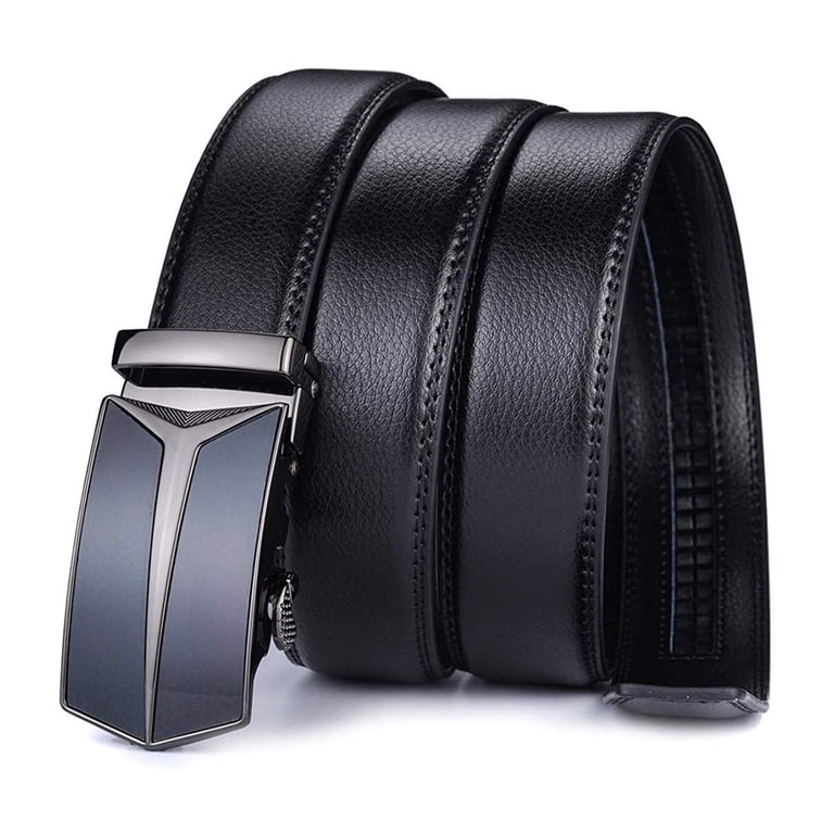 Genuine Leather Ratchet Belt with Interchangeable Buckle, Trim-to-Fit Mens Belt Leather Ratchet Belt For Men Dress and Casual with  main image 4