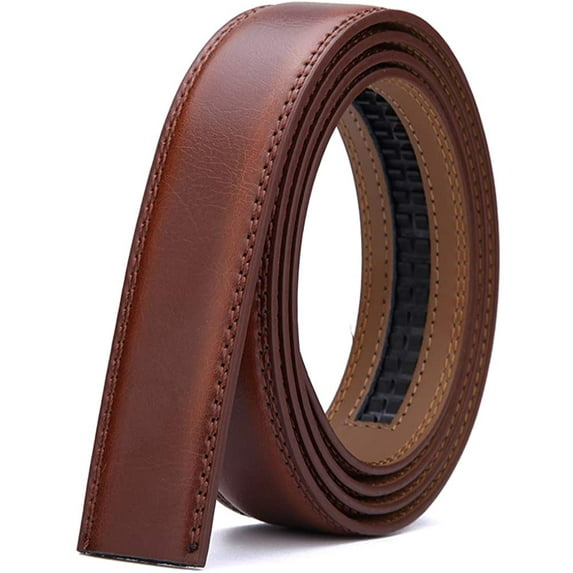Mens Belt Ratchet Automatic Belt for Men 30mm Wide Leather Belt, Without Buckle