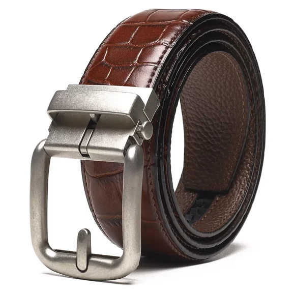 Mens Belt for Men Leather Ratchet Belts with Automatic Buckle,1.4inch width