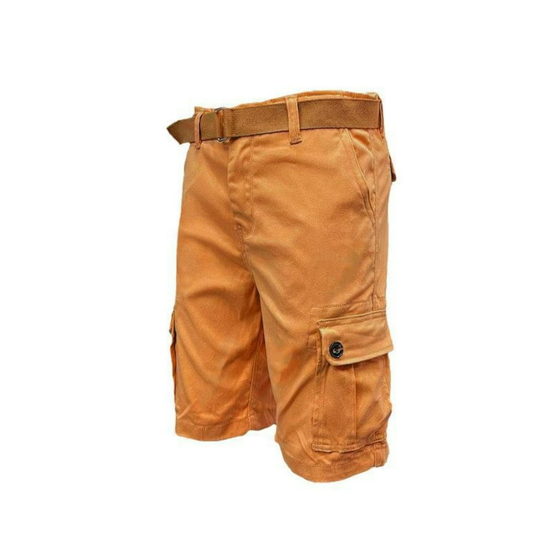 Mens Belted Cargo Shorts With Belt