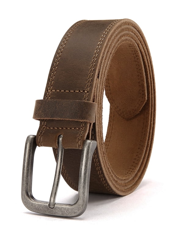 Mens Belts Leather - 35mm Genuine Leather Belt for Jeans - Men Gift for Casual Dress