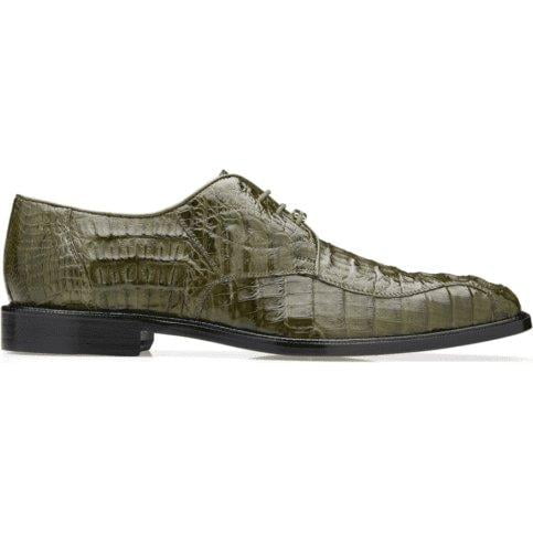 Mens Belvedere Business Shoes Chapo Genuine Crocodile Leather 1465 Olive