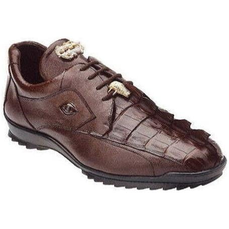 Mens Belvedere Vasco Hornback Crocodile Sneaker Shoes Brown 336122