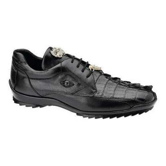 Mens Belvedere Vasco Hornback Crocodile Sneaker Shoes Lace Black 336122