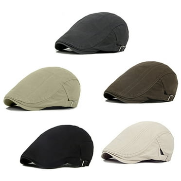 Mens Beret Flat Newsboy Hat Adjustable Irish Cabbie Gatsby Cap Breathable Driving Hunting Hat