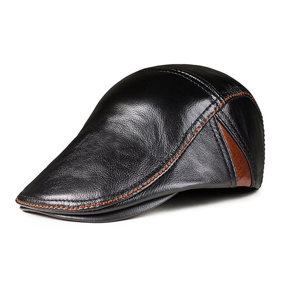 Mens Beret Ivy Cap Genuine Leather Gatsby Autumn Winter Warm Casual Flat Cap ,Fashion
