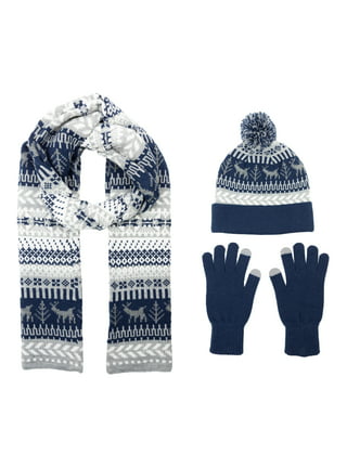 Mens Black & White Stripe Winter Knit Hat & Scarf Set – Luxury Divas