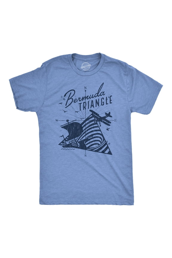 Mens Bermuda Triangle T Shirt Funny Vintage Retro Graphic Novelty Tee for Men Graphic Tees