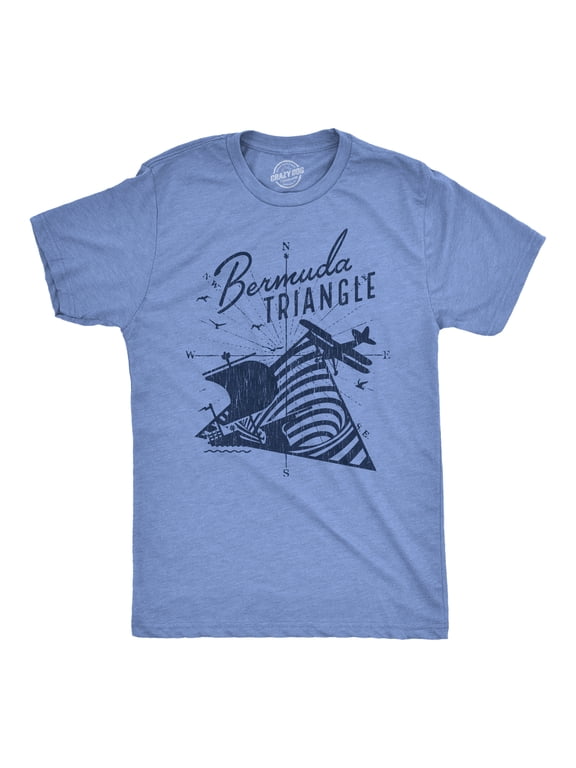 Mens Bermuda Triangle T Shirt Funny Vintage Retro Graphic Novelty Tee for Men Graphic Tees