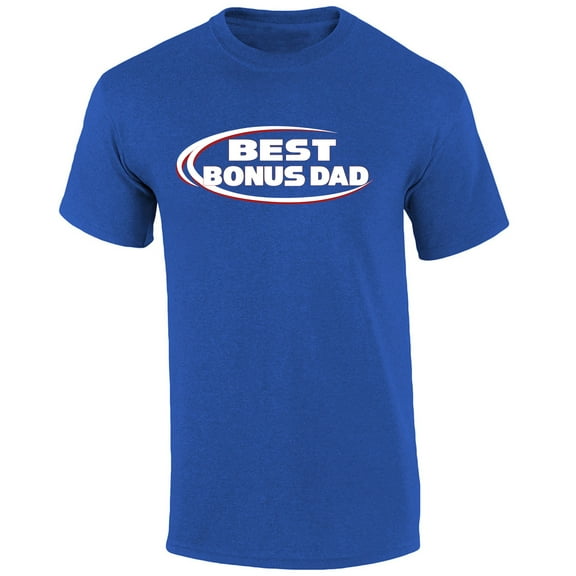 Mens Best Bonus Dad Ever Shirt Funny Blue American Can Logo Parody Short Sleeve T-shirt Graphic Tee-Royal Blue-xl
