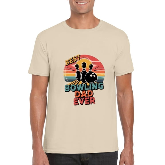 Mens Best Bowling Dad Ever Funny Bowling Fathers Day Gift T-Shirt, for men & women, up to size 5XL