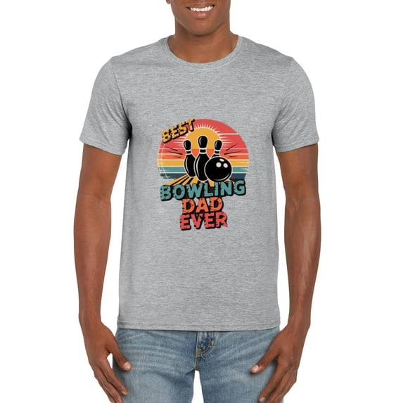 Mens Best Bowling Dad Ever Funny Bowling Fathers Day Gift T-Shirt, for men & women, up to size 5XL