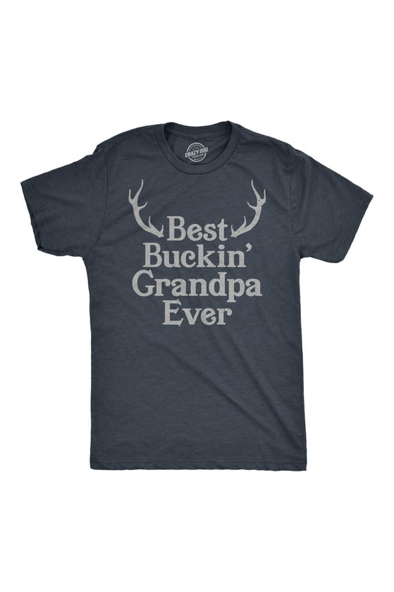 Mens Best Buckin Grandpa Ever T Shirt Funny Fathers Hunting Tee for Grandfather Graphic Tees