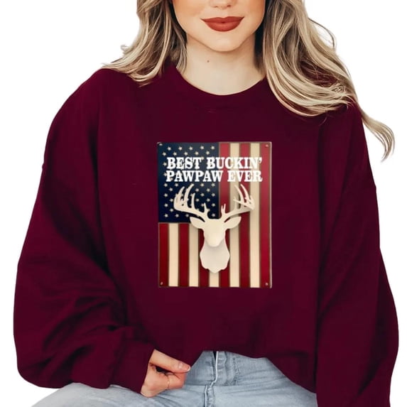 Mens Best Buckin Pawpaw Ever Deer Hunting Bucking Father Sweatshirt, for men & women, up to size 5XL