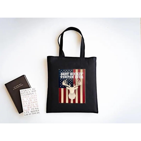 Mens Best Buckin Pawpaw Ever Deer Hunting Bucking Father Tote Bag, a gift just for you