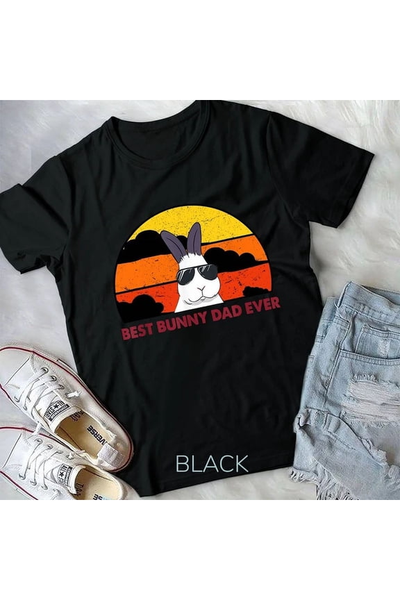 Mens Best Bunny Dad Ever Rabbit Jumper Rabbit Dad Rabbit Daddy Unisex T-Shirt, Unisex T-Shirt