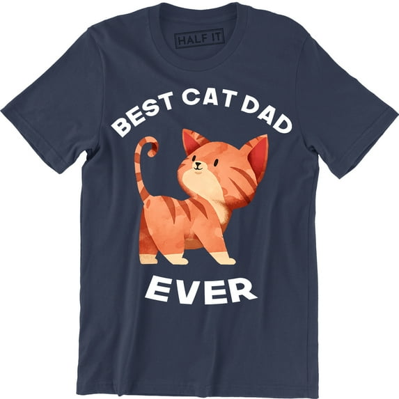 Mens Best Cat Dad Ever Cat Face Funny Cats Humor T-Shirt