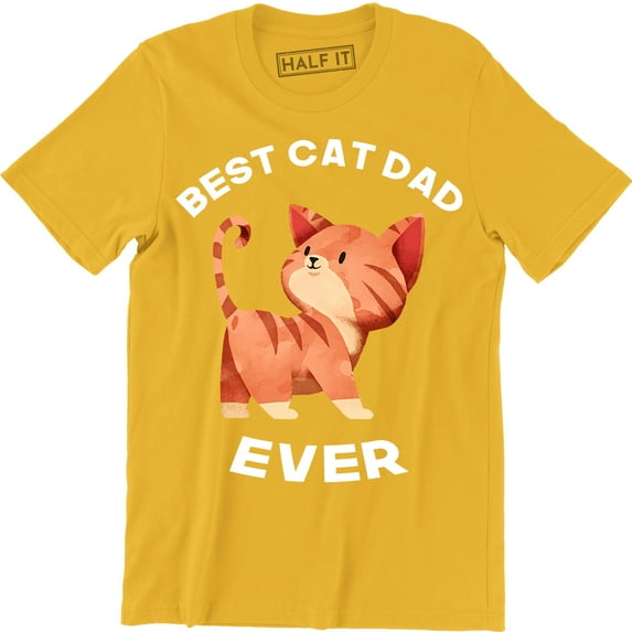 Mens Best Cat Dad Ever Cat Face Funny Cats Humor T-Shirt