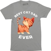 Mens Best Cat Dad Ever Cat Face Funny Cats Humor T-Shirt