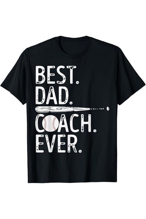 Mens Best Dad Coach Ever Baseball Patriotic For Father's Day