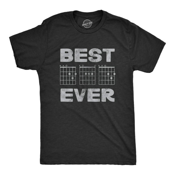 Mens Best Dad Ever Guitar Chords T Shirt Funny Sarcastic Fathers Day Musical Joke Novelty Tee for Guys Graphic Tees